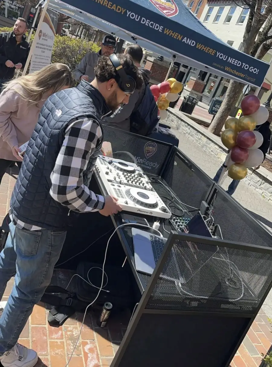 Jon setting up at an event in downtown Winchester, VA